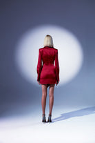 Lunaire Studio-Venus - Kırmızı Saten Gömlek Elbise-Elbise-4-Milagron.com