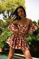 Lunaire Studio-Viola Penny Orange -Çiçek Desenli Volanlı Elbise-Elbise-1-Milagron.com