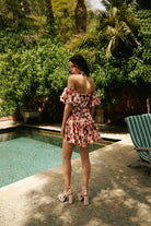 Lunaire Studio-Viola Penny Orange -Çiçek Desenli Volanlı Elbise-Elbise-2-Milagron.com