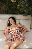 Lunaire Studio-Viola Penny Orange -Çiçek Desenli Volanlı Elbise-Elbise-3-Milagron.com