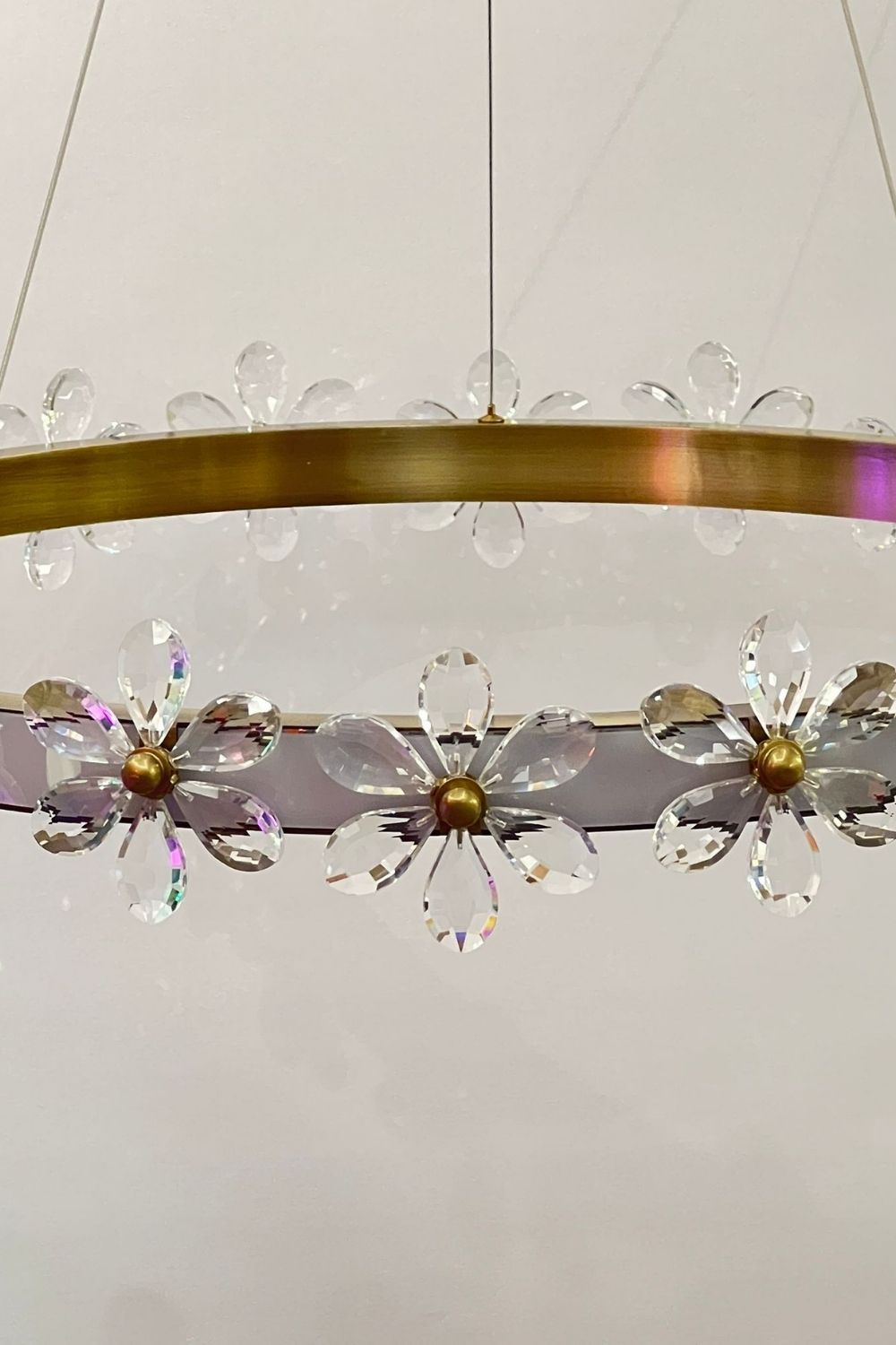 Florale Kristal Avize - 3