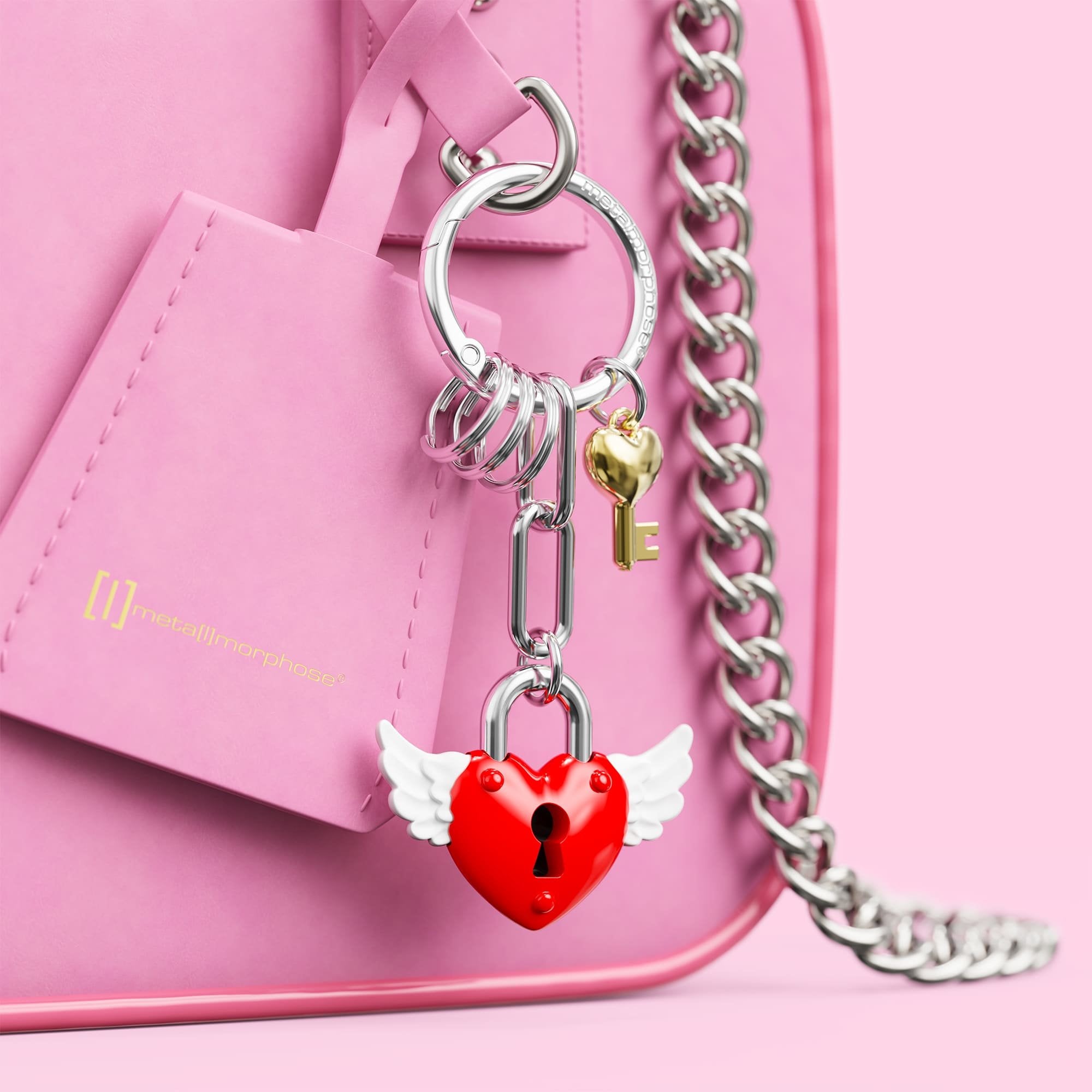 Metalmorphose Love Lock Kırmızı Anahtarlık