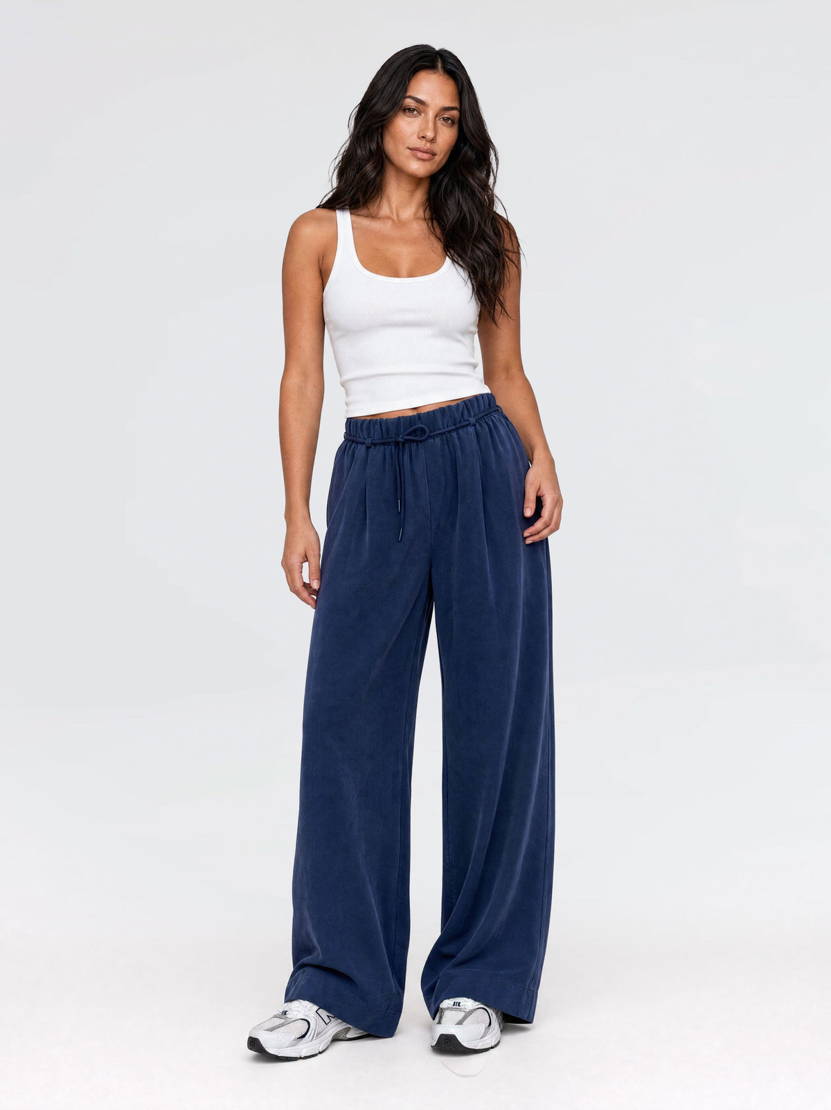 Calira Modal Wide Leg Pantolon - Lacivert