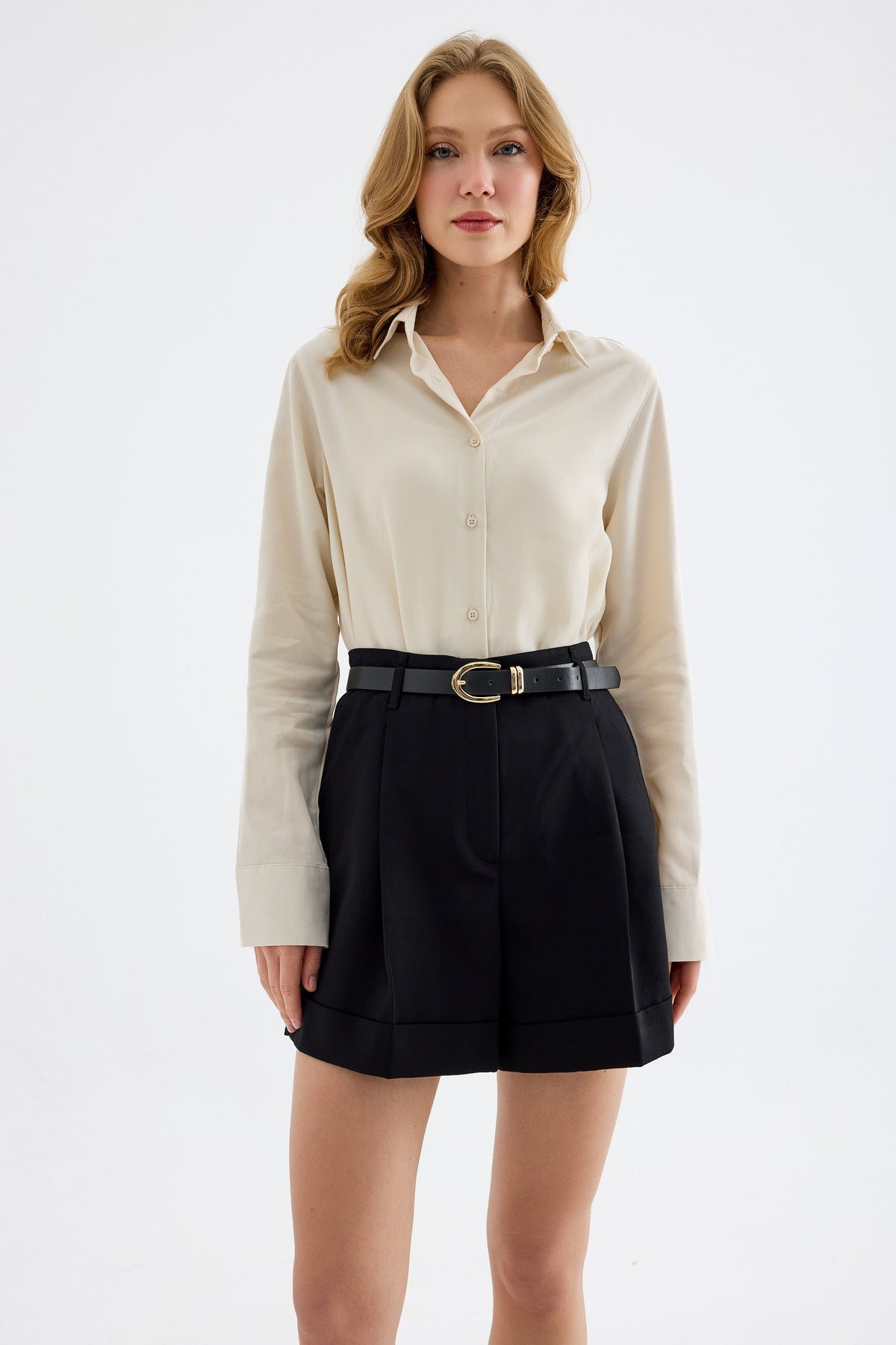 Colette Basic Lyocell Gömlek - Taş Rengi