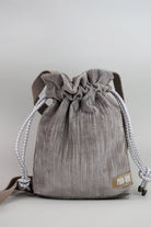 Mah-Roc-Gri Çizgili Kadife Mini Omuz Çantası-Omuz Çantası-1-Milagron.com