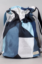 Mah-Roc-Mavi Geometrik Desenli Maxi Omuz Çantası-Omuz Çantası-1-Milagron.com