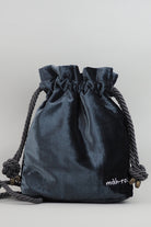 Mah-Roc-Nakışlı Mini Parlak Antrasit Omuz Çantası-Omuz Çantası-3-Milagron.com