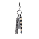 Maison Sacrée-Bien Vivre Black & Beige Bag Charm-Çanta Aksesuarları-1-Milagron.com