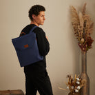 Maison Sacrée-Ferrat Navy Blue 15'' Backpack-Sırt Çantası-7-Milagron.com