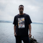 Maison Sacrée-Larvotto Black Printed T Shirt-T-Shirts-2-Milagron.com