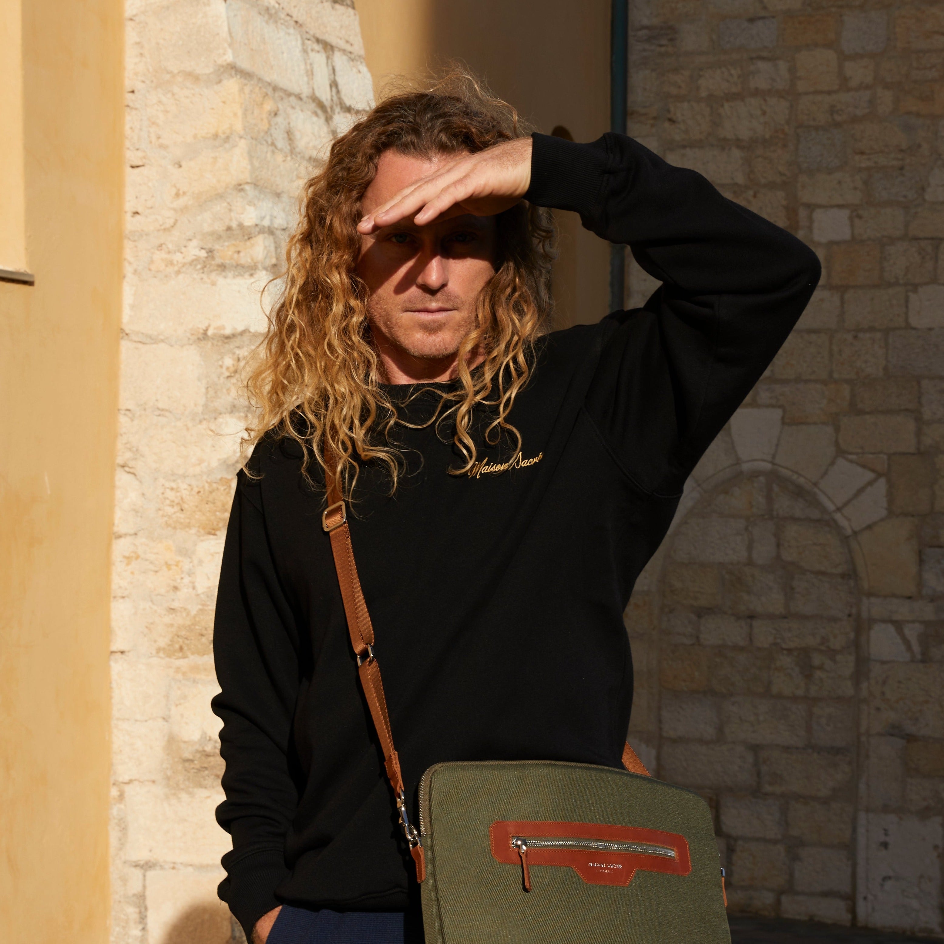 Maison Sacrée-Maison Sacrée Black Basic Sweatshirt-Sweatshirts & Hoodies-4-Milagron.com