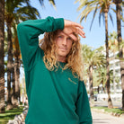 Maison Sacrée-Maison Sacrée Green Basic Sweatshirt-Sweatshirts & Hoodies-4-Milagron.com