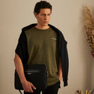 Maison Sacrée-Maison Sacrée Khaki Basic T Shirt-T-Shirts-2-Milagron.com