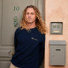 Maison Sacrée-Maison Sacrée Navy Blue Basic Sweatshirt-Sweatshirts & Hoodies-4-Milagron.com