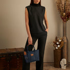 Maison Sacrée-Miramar Winter Navy Blue Mini Shoulder Bag-Omuz Çantası-3-Milagron.com