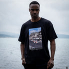 Maison Sacrée-Mona Black Printed T Shirt-T-Shirts-4-Milagron.com