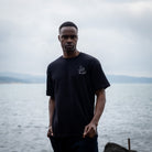 Maison Sacrée-Paloma Black Printed T Shirt-T-Shirts-2-Milagron.com