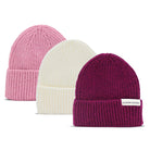 Maison Sacrée-Pink White Burgundy Beanie Three Pack-Bere-1-Milagron.com