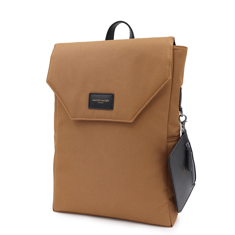 Maison Sacrée-SORUNLU - Ferrat Golden Brown 13'' Backpack-Sırt Çantası-2-Milagron.com