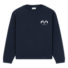 Maison Sacrée-Sur La Neige Navy Blue Printed Sweatshirt-Sweatshirts & Hoodies-1-Milagron.com