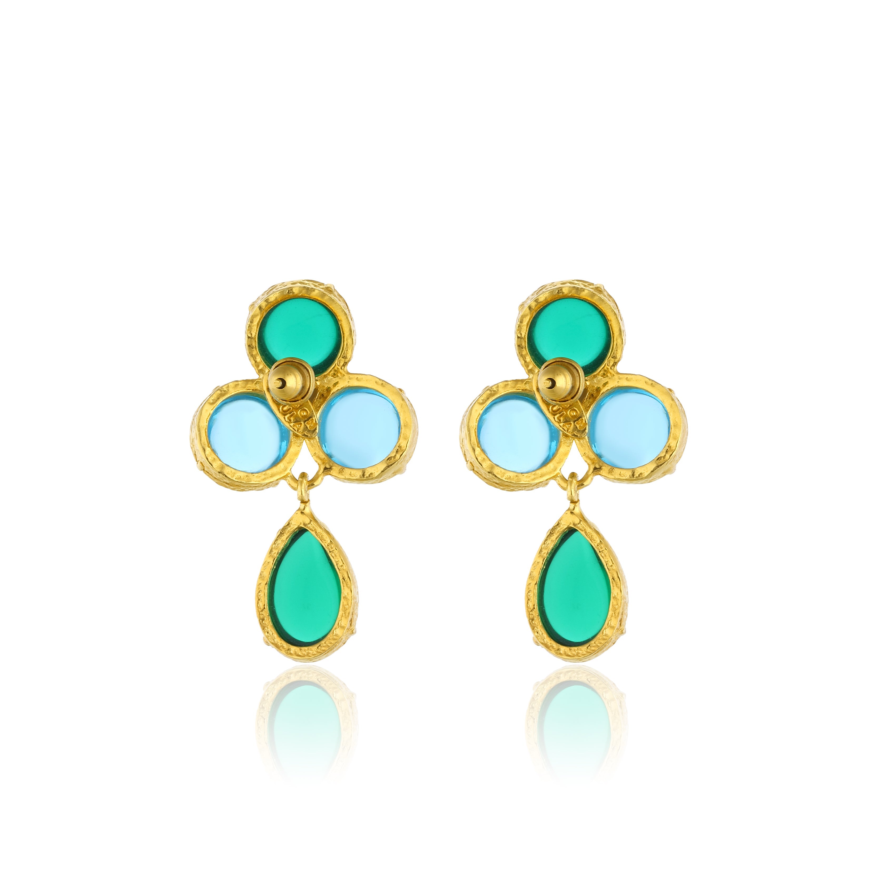 Maison Soula-Aqua Earrings Blue & Green-Earrings-3-Milagron.com