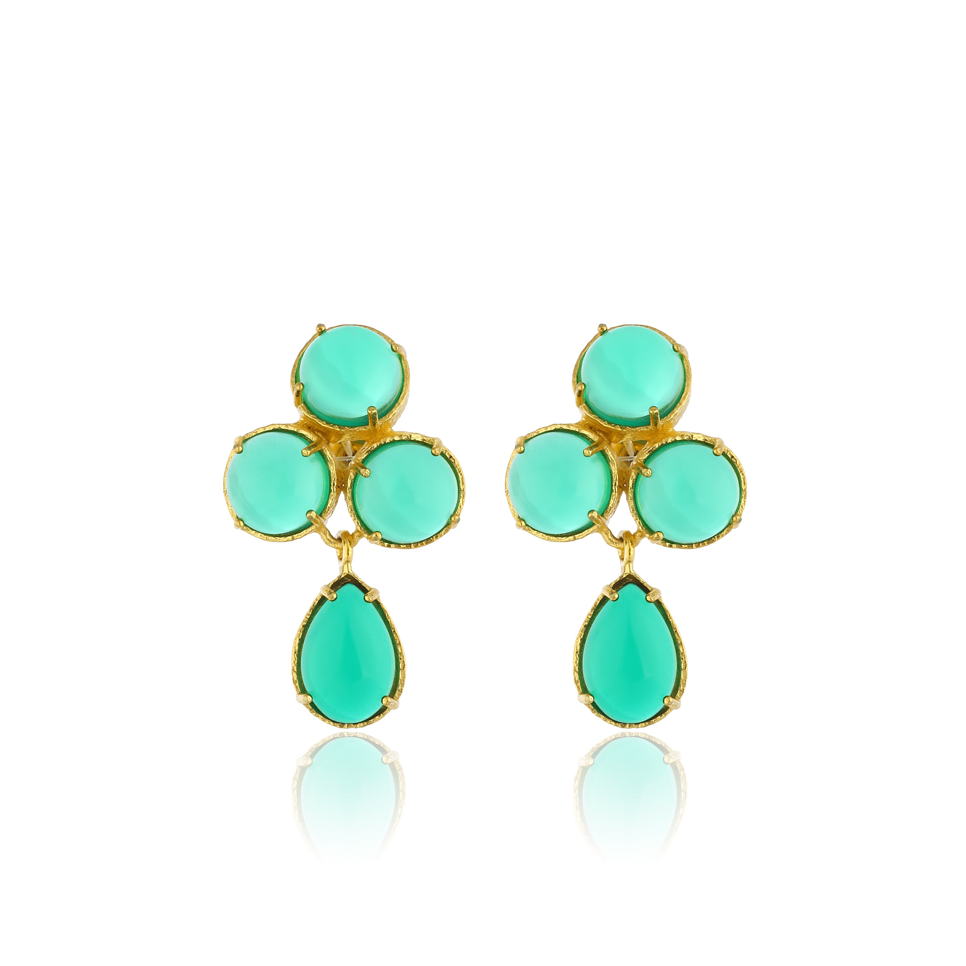 Maison Soula-Aqua Earrings Green-Earrings-1-Milagron.com
