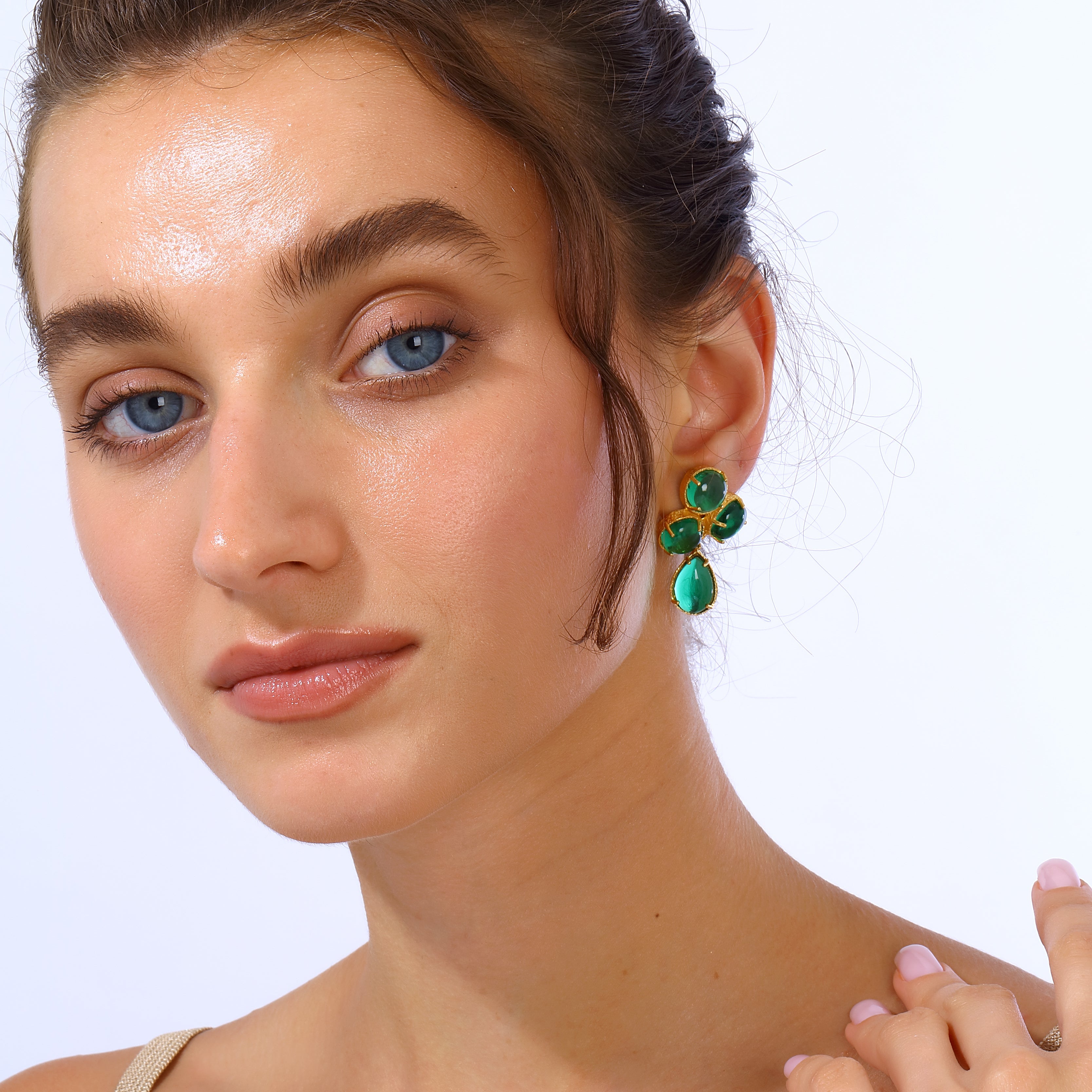 Maison Soula-Aqua Earrings Green-Earrings-4-Milagron.com