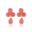 Maison Soula-Aqua Earrings Ruby Pink-Earrings-1-Milagron.com
