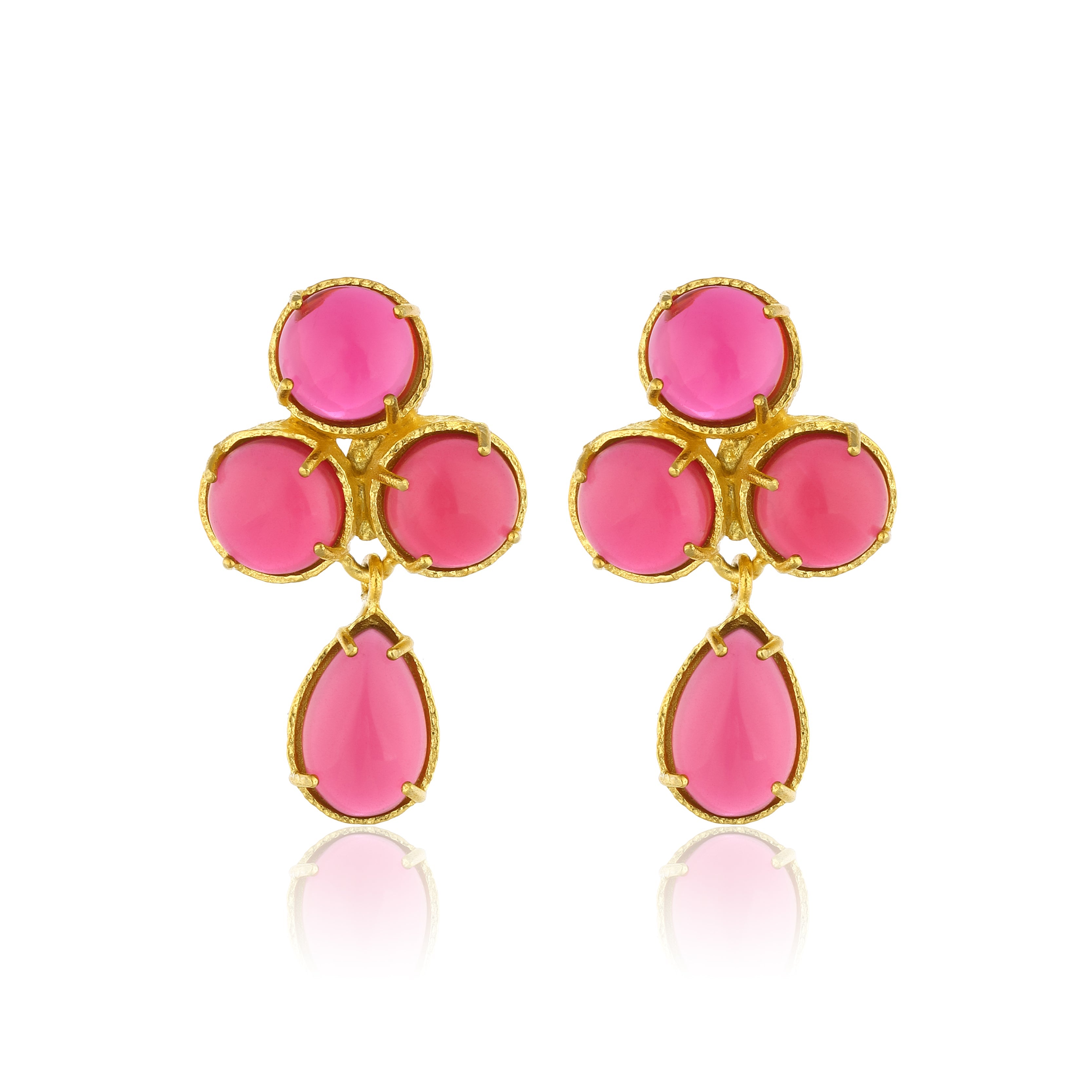 Maison Soula-Aqua Earrings Ruby Pink-Earrings-1-Milagron.com