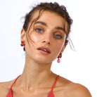Maison Soula-Aqua Earrings Ruby Pink-Earrings-4-Milagron.com
