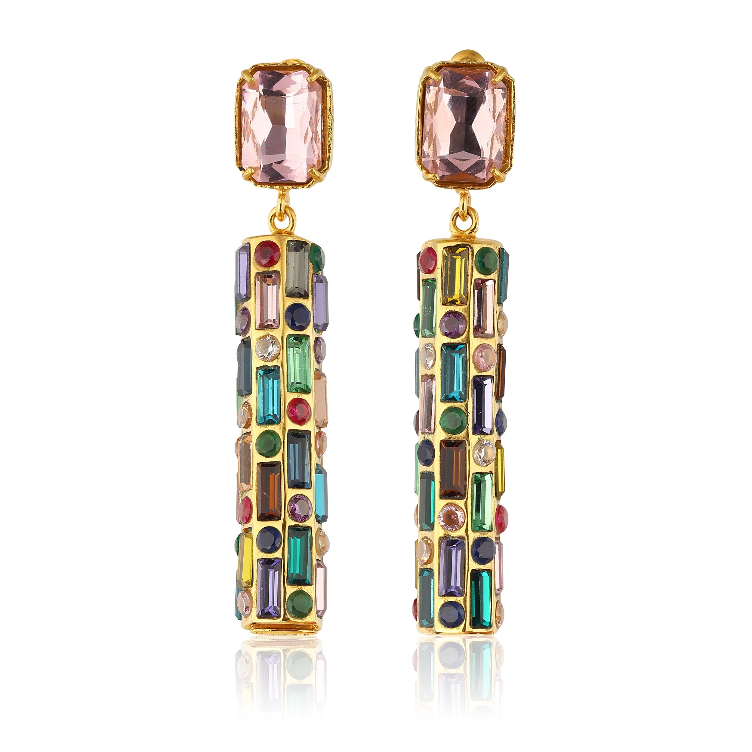 Maison Soula-Cher Drop Earrings Rose Pink-Earrings-1-Milagron.com