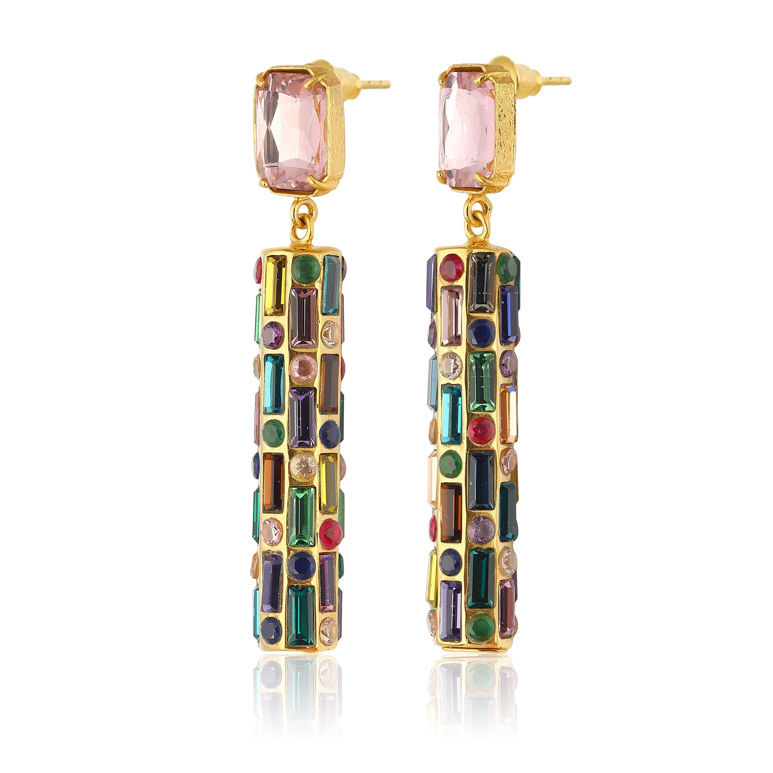 Maison Soula-Cher Drop Earrings Rose Pink-Earrings-4-Milagron.com