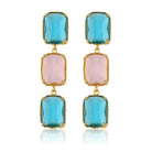 Maison Soula-Donna Earrings Deep Blue & Rose Pink-Earrings-1-Milagron.com