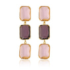 Maison Soula-Donna Earrings Rose Pink & Amethyst-Earrings-1-Milagron.com