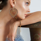 Maison Soula-Follow Your Heart Earrings Dark Blue-Earrings-2-Milagron.com