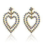 Maison Soula-Follow Your Heart Earrings Dark Blue-Earrings-4-Milagron.com