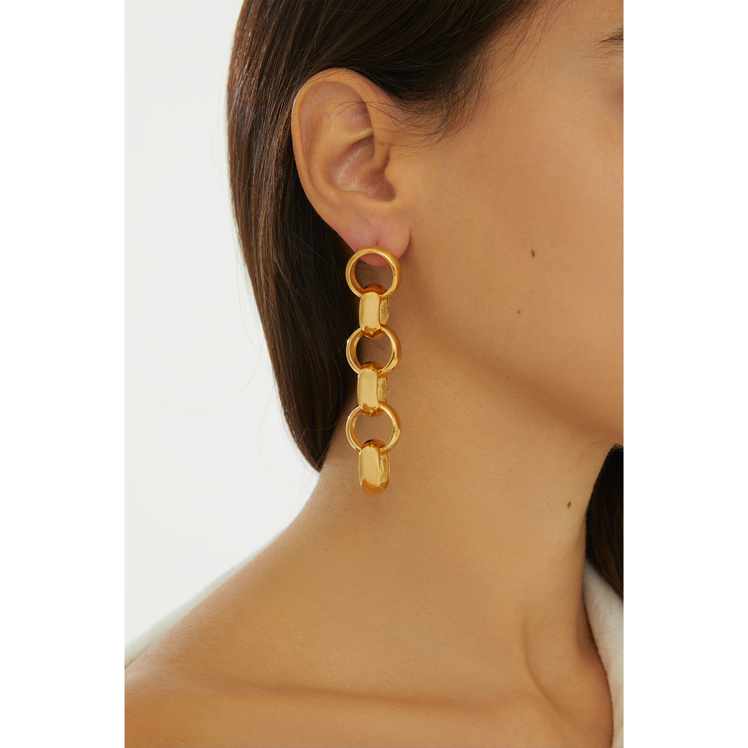 Maison Soula-Gaia Chain Drop Earrings Large Chains-Earrings-2-Milagron.com
