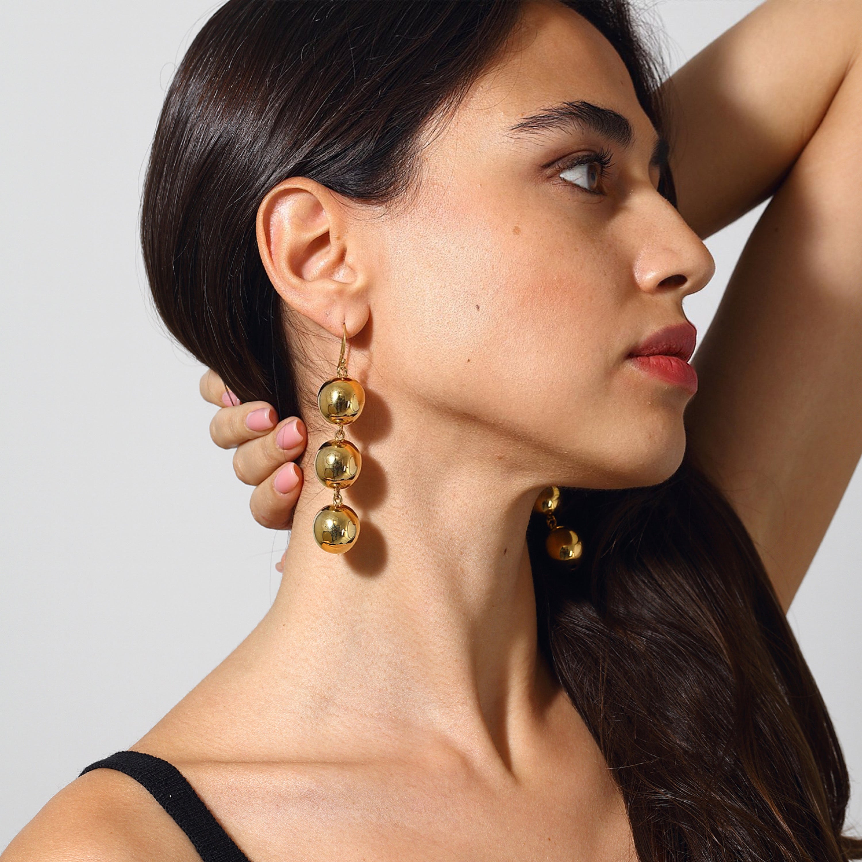 Maison Soula-Luna Ball Drop Earrings Medium Size Balls-Earrings-2-Milagron.com