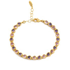 Maison Soula-Many Tiny Hearts Tennis Bracelet Violet & Rose Pink-Bracelet-1-Milagron.com