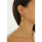 Maison Soula-Neith Chain Drop Earrings-Earrings-2-Milagron.com
