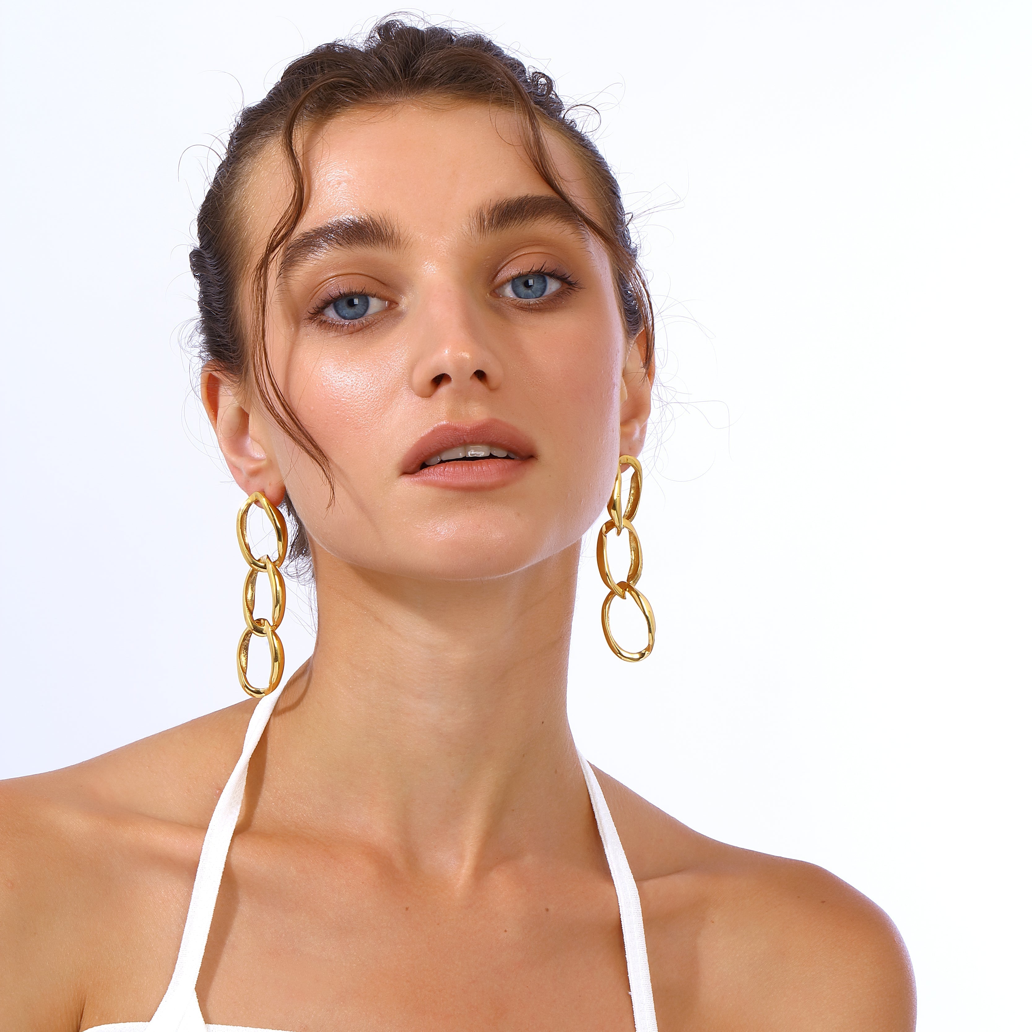 Maison Soula-Nyx Chain Earrings-Earrings-4-Milagron.com