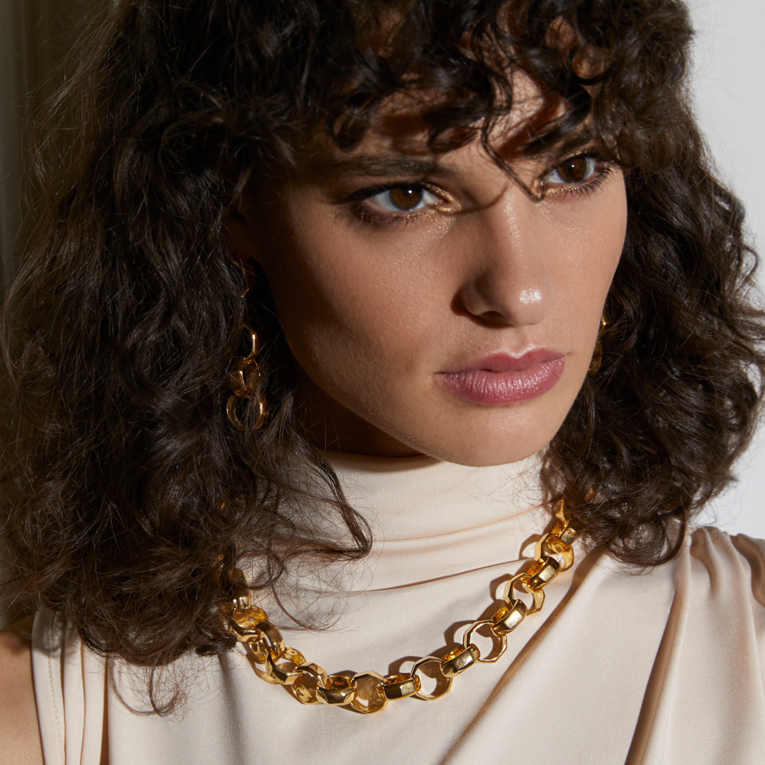 Maison Soula-Octagon Chain Necklace-Necklace-2-Milagron.com