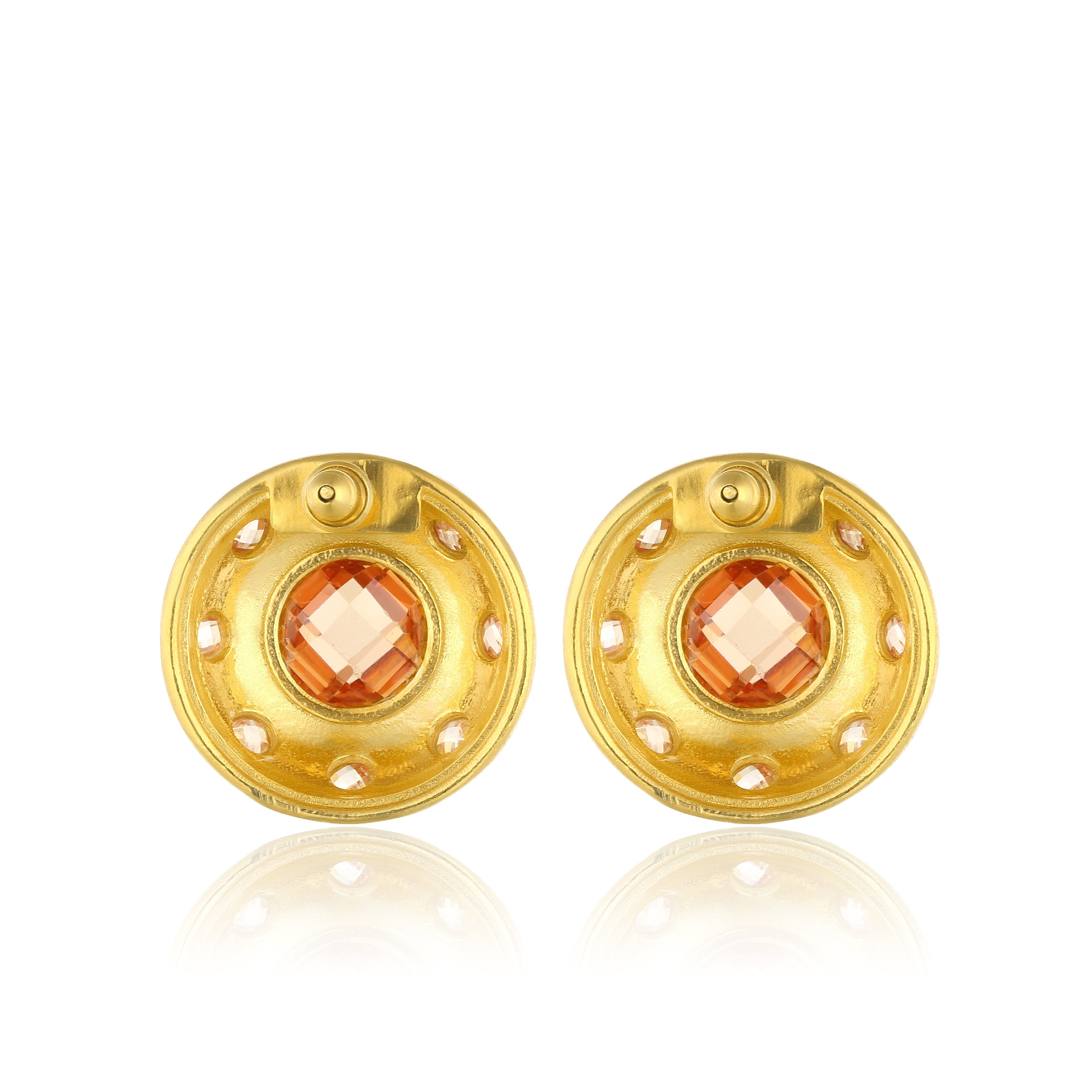 Maison Soula-Olympia Earrings Coral Gold-Earrings-3-Milagron.com