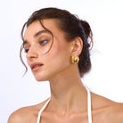 Maison Soula-Olympia Earrings Coral Gold-Earrings-4-Milagron.com