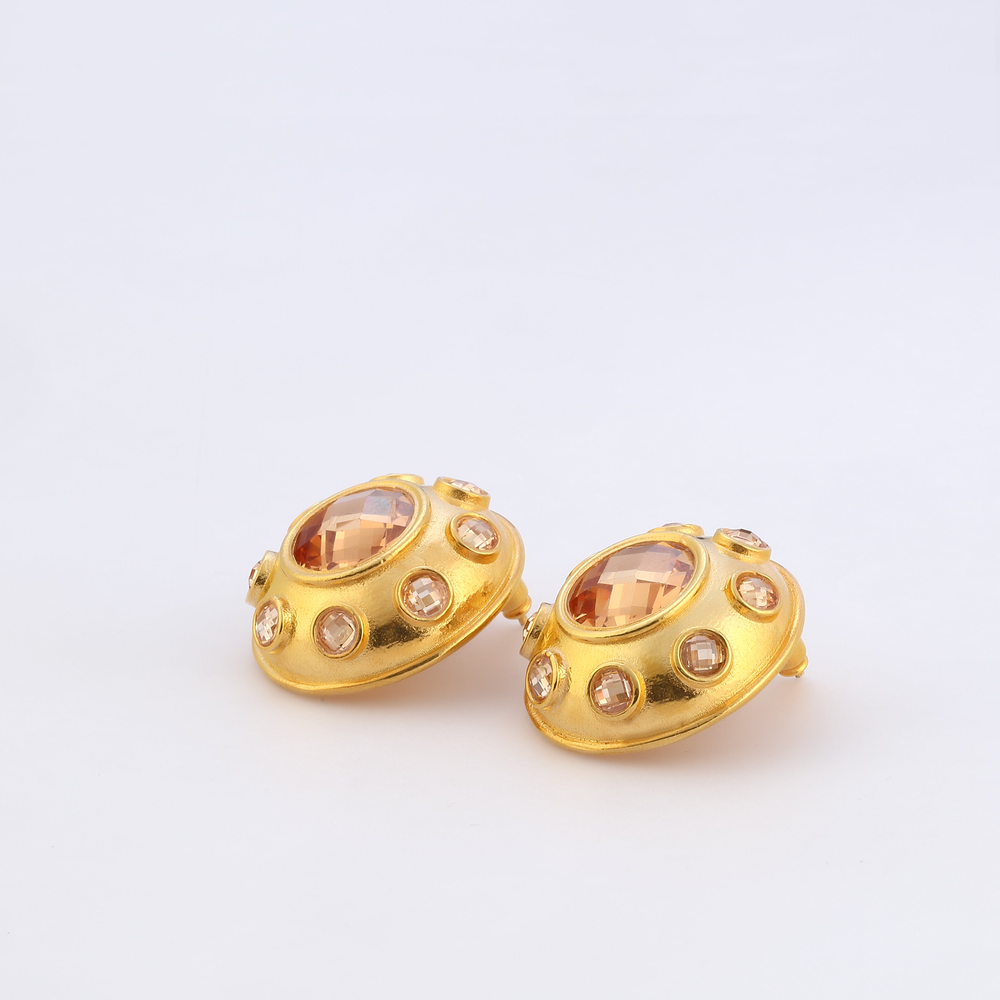Maison Soula-Olympia Earrings Coral Gold-Earrings-5-Milagron.com