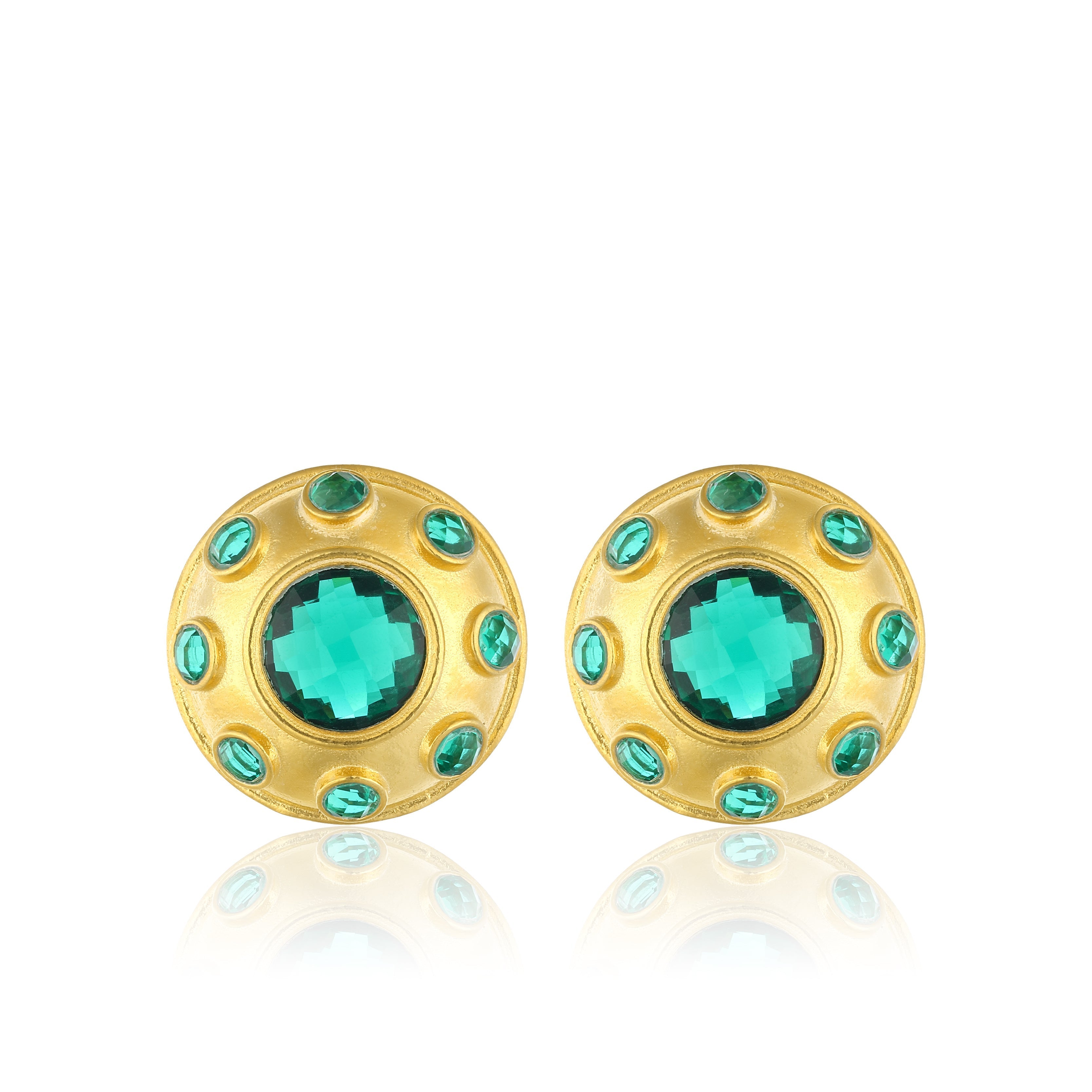 Maison Soula-Olympia Earrings Emerald Green-Earrings-1-Milagron.com