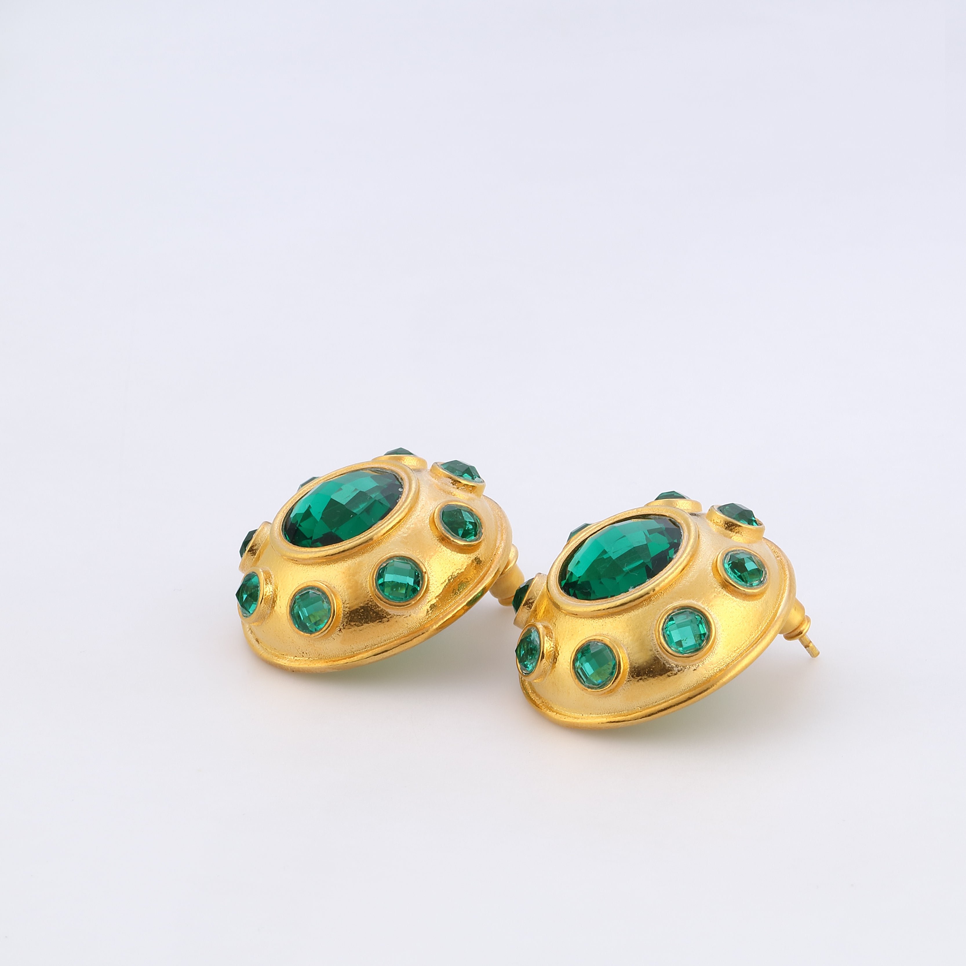 Maison Soula-Olympia Earrings Emerald Green-Earrings-5-Milagron.com
