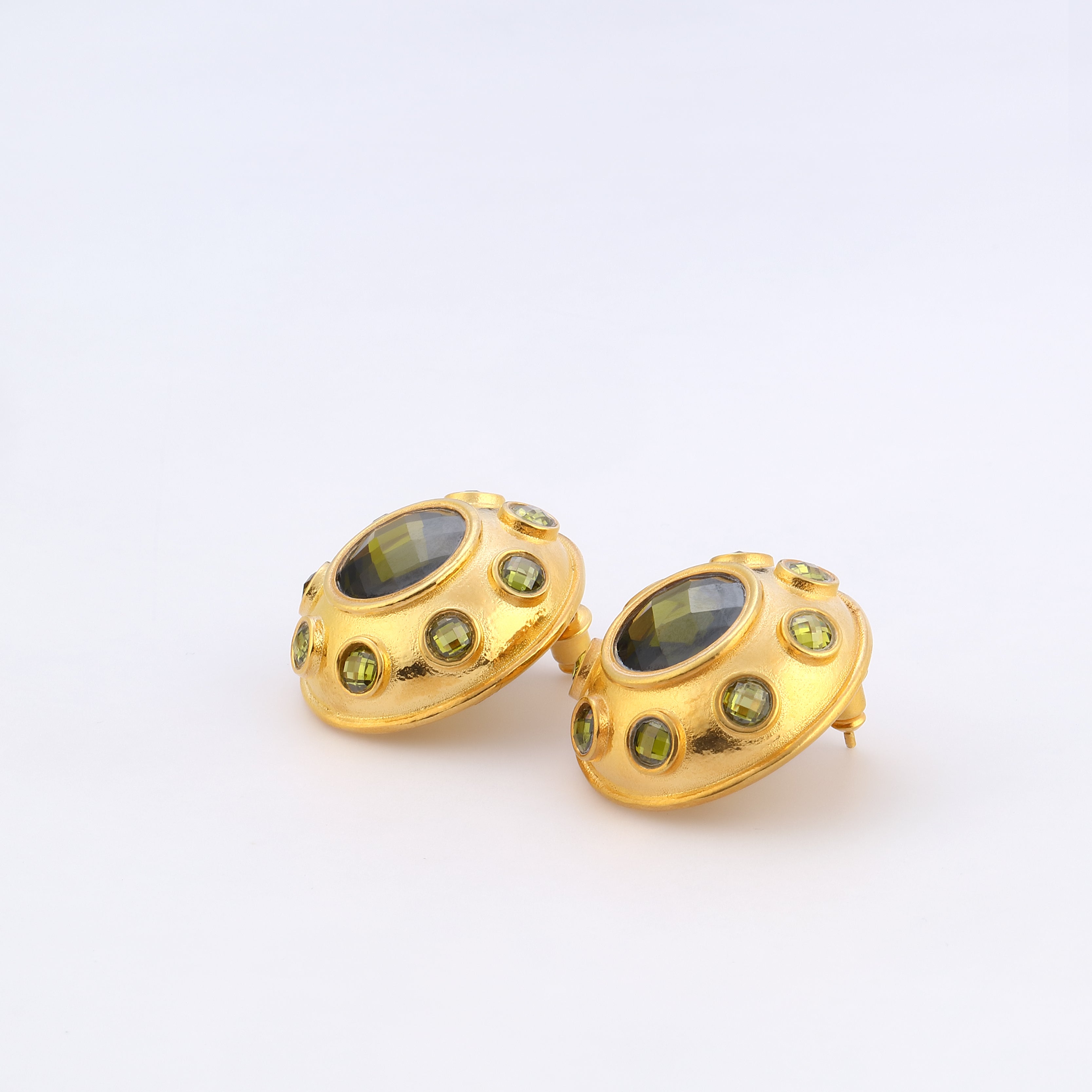 Maison Soula-Olympia Earrings Olive Green-Earrings-5-Milagron.com