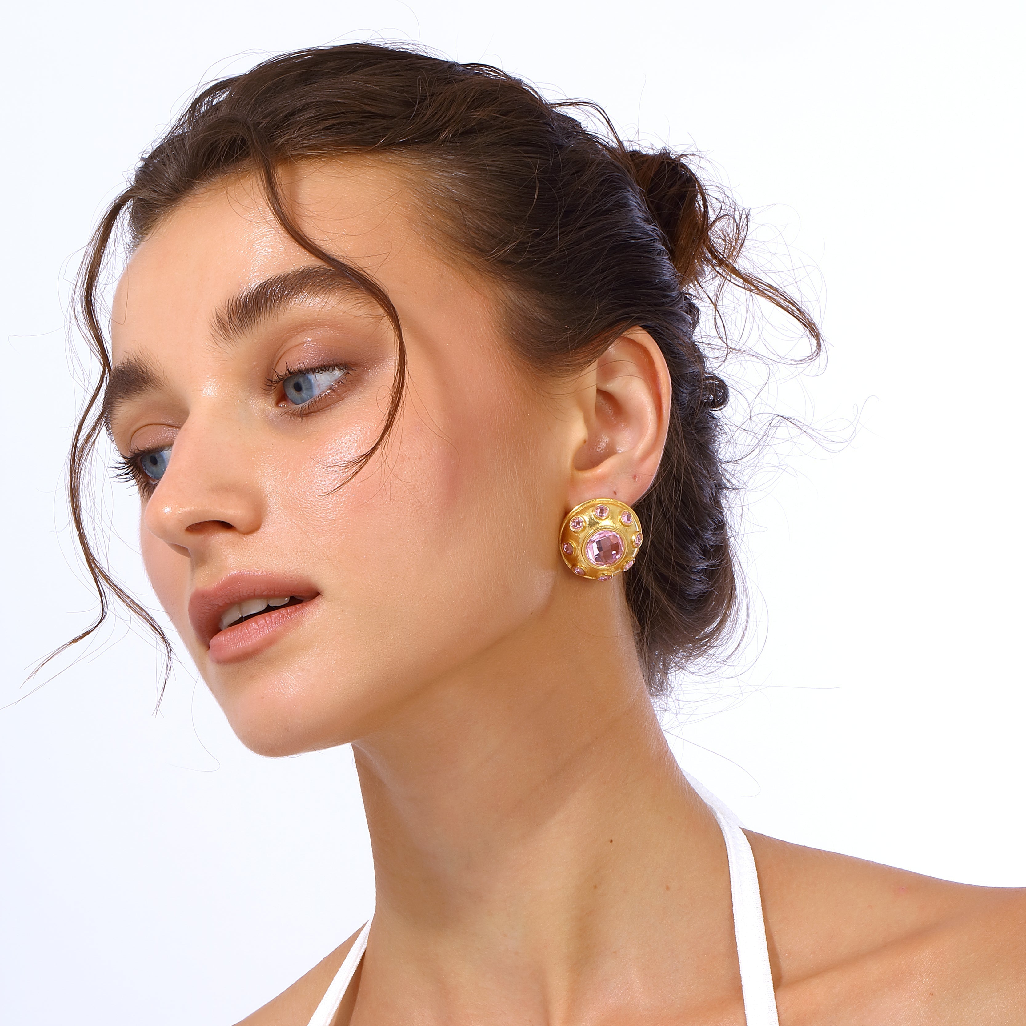 Maison Soula-Olympia Earrings Rose Pink-Earrings-2-Milagron.com