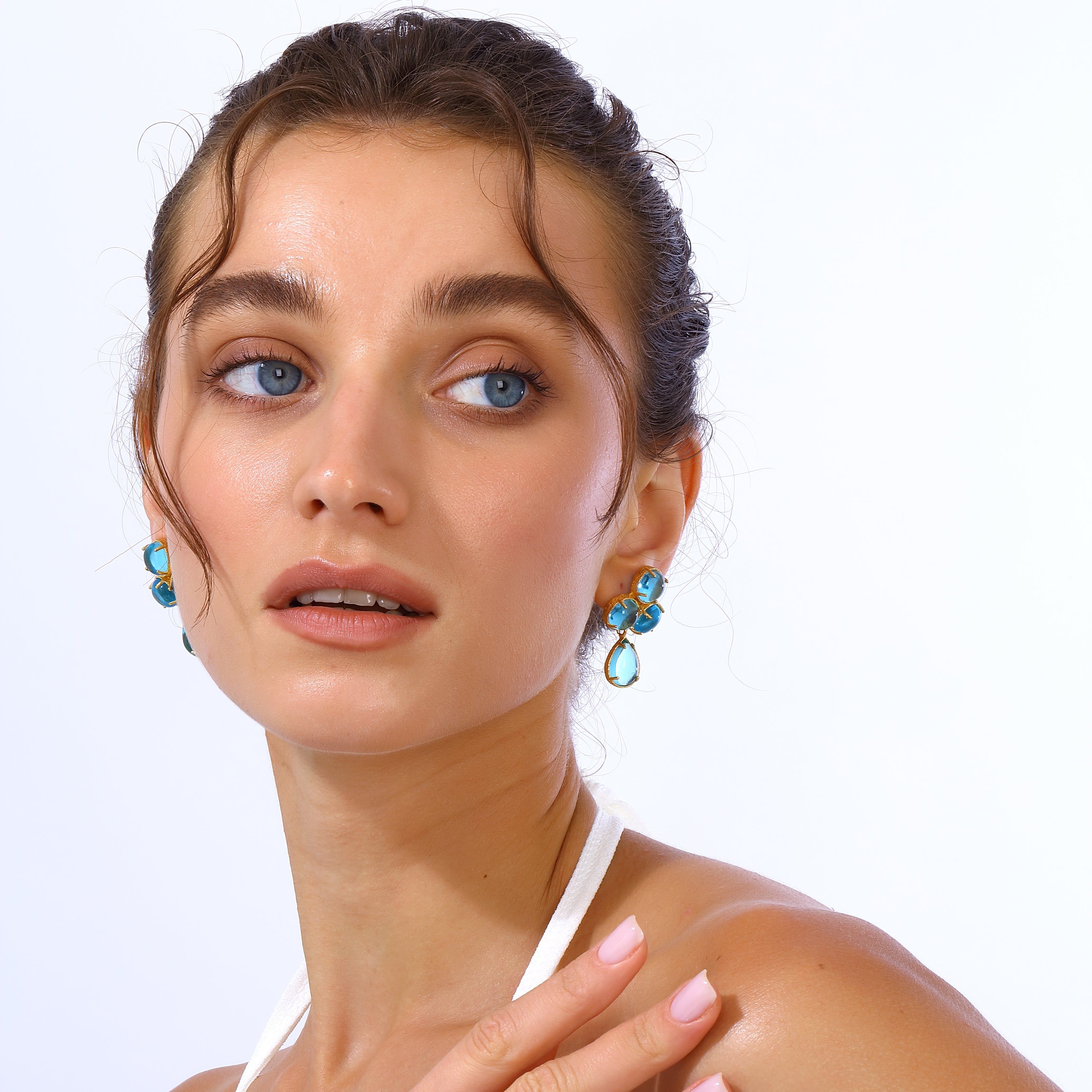 Maison Soula-Aqua Earrings Aquamarine Blue-Earrings-5-Milagron.com